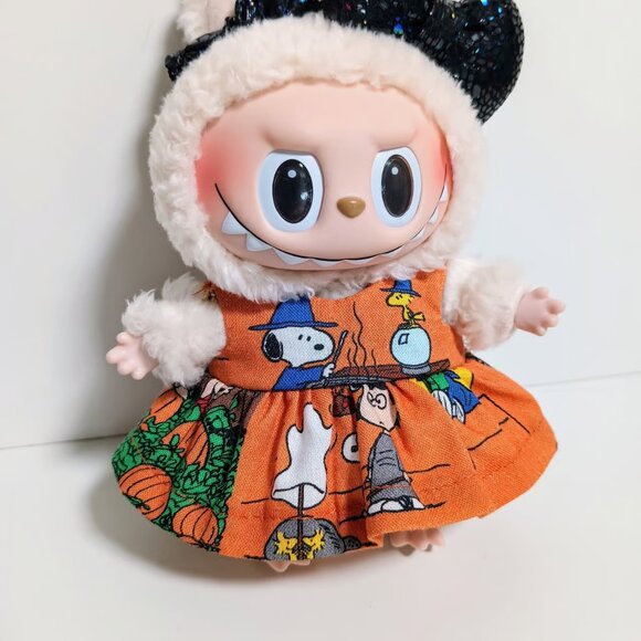 Custom Halloween Peanuts Snoopy and Dress and Metallic Bow to fit Labubu - Picture 4 of 6